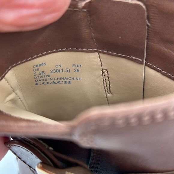 Women’s coach lug sole  leather boots size 5.5 US - Picture 8 of 11